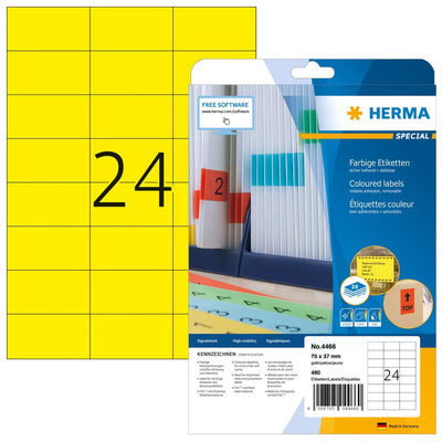 Herma Labels A4 Yellow 70X37 Mm Paper Matte 480 Units — image 1