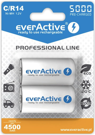 Everactive Batteries Recargables Ni-mh R14 C 5000MAH Line Professional — image 1