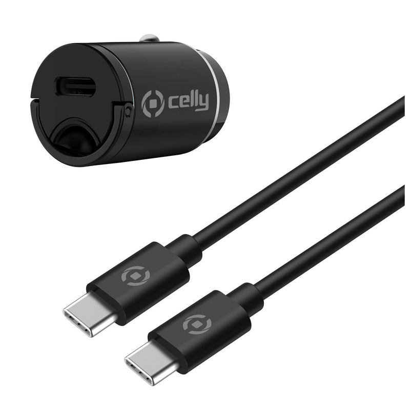Celly Ccminitypec Charger Car 20W Usbc&cable Black