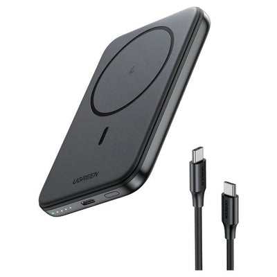 UGREEN 5000MAH Mini Powerbank Wireless 15W With Magsafe White — image 1
