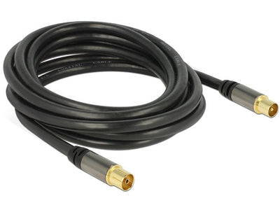 Delock Cable Antenna IEC Male IEC Female RG-6/U 3M Black — image 1