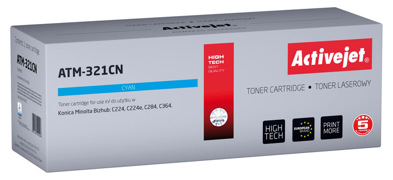 Activejet Toner ATM-321CN (reemplazo Konica Minolta TN321C - Supreme - 25,000 Páginas - Cyan)