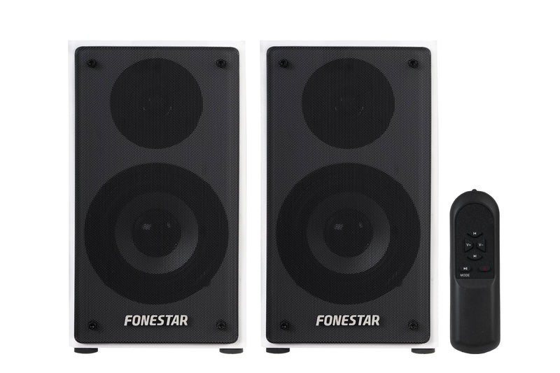 Fonestar Speakers Activos 2.0 CLASS-220B White 2*RMS 45W 60-20000HZ Entradas 2*LÍNEA Aux 2*RCA Receptor Bt 5.0