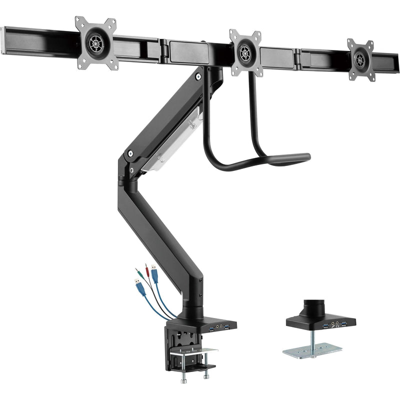 Inline Soporte Escritorio Con Elevador Y USB 3.0, Mobile Phone 3 Pantallas Hasta 27 Max. 3X6KG
