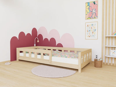 PLOTTY Single Bed with Front Safety Rail – 90 cm Wide