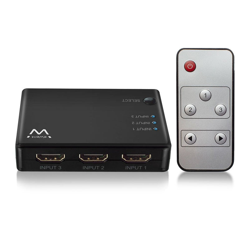 Ewent EW1282 Switch HDMI 4K 3X1CON Controller Distance