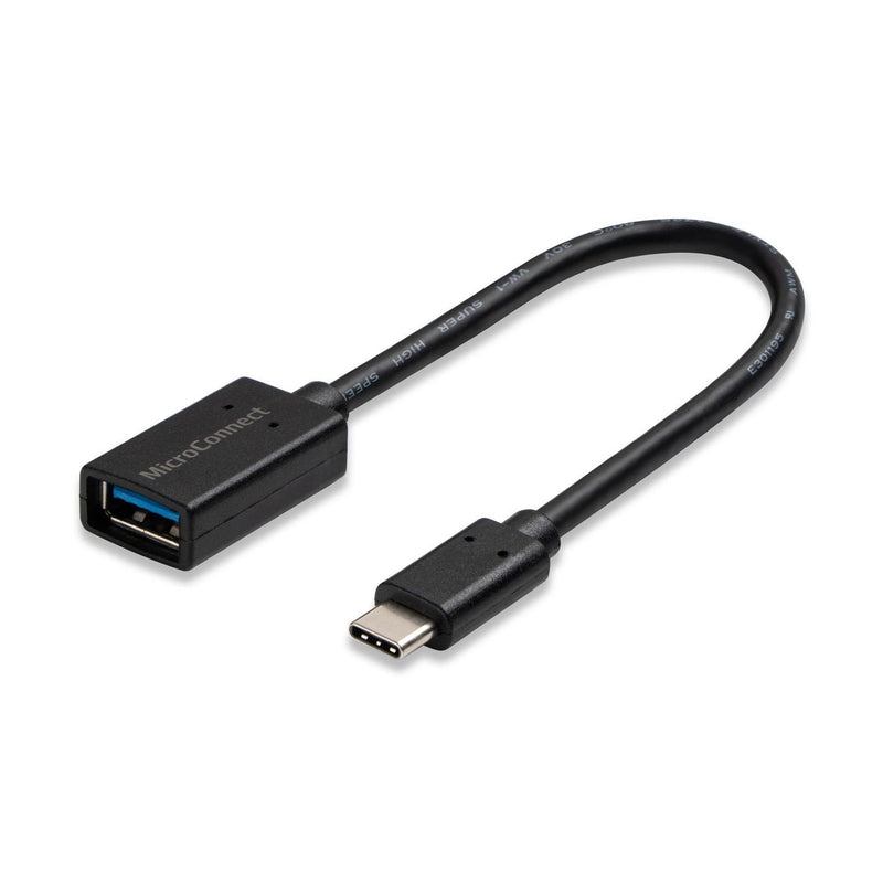 Microconnect USB3.1CAF02BH USB Cable USB 3.2 Gen 1 (3.1 Gen 1) 0,2M USB C USB a Black