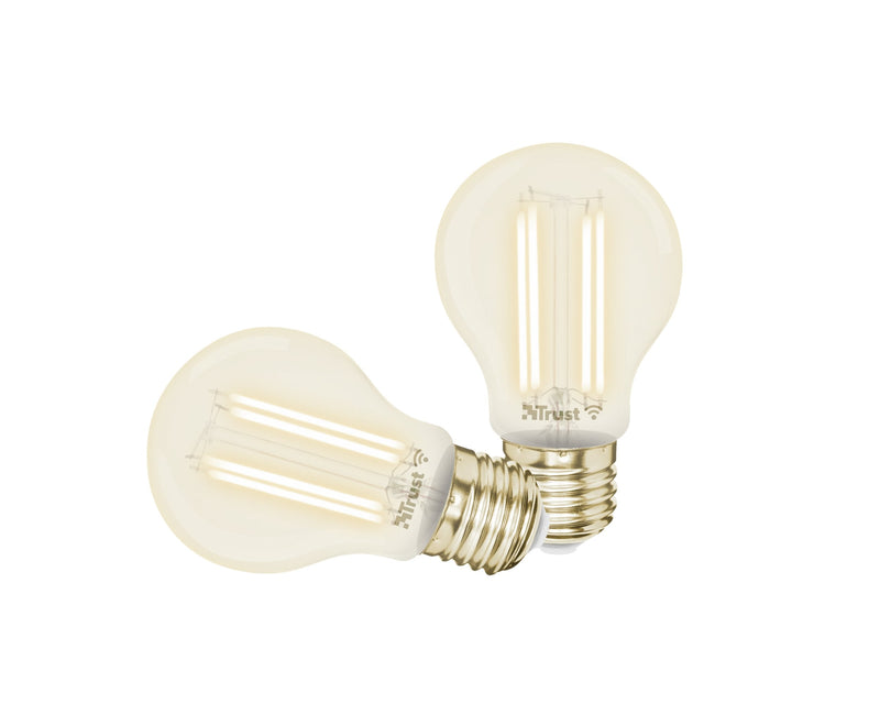 Trust E27 Duo-pack LED Filament Wi-Fi Smartes Wi-Fi Led-filament, Lichtstimmung White Fassung E27, Ihrem Smart