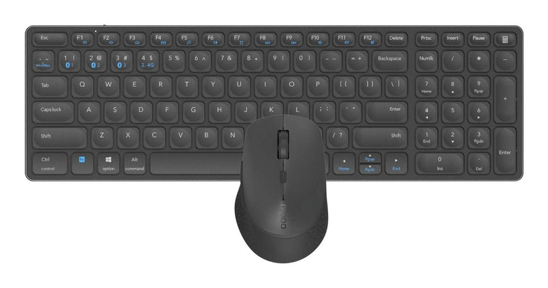 Rapoo Keyboard And Mouse Wireless And Bluetooth 9700M 2,4GHZ Bt 4.0 Bt 5.0 Ultradelgado 1600 DPI Bat