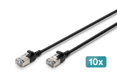 Digitus Network Cable CAT.6A F/FTP Slim 1,50M Black 10 Units — image 1