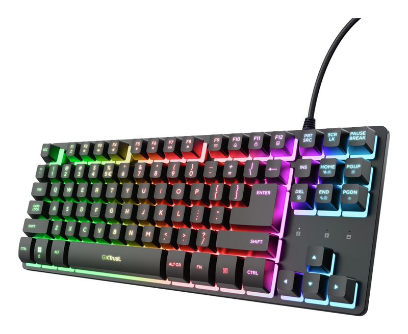 Trust Keyboard Spanish Gxt 833 Thado Compacto USB 2.0 Cable 1.5M Iluminacion RGB Colour Black