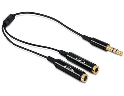 Delock Cable Audio Splitter Jack Male 3,5MM 2X Jack Female 3,5MM 25CM — image 1