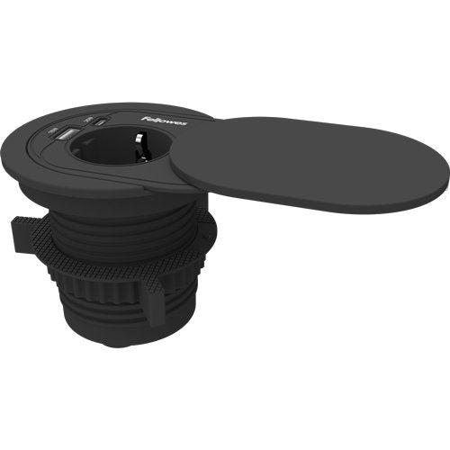 Socket Plug Recessed 1 Socket Power 1 USB Type-c 1 USB Black