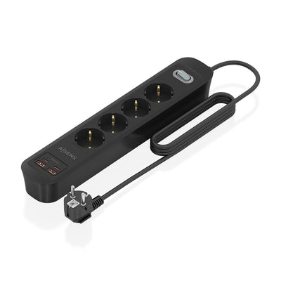 Aisens Power Strip With Switch ASPS-2A2C13-BK 4 Sockets Power 2 USB 2 USB Type-c Cable 1.4M Black — image 1