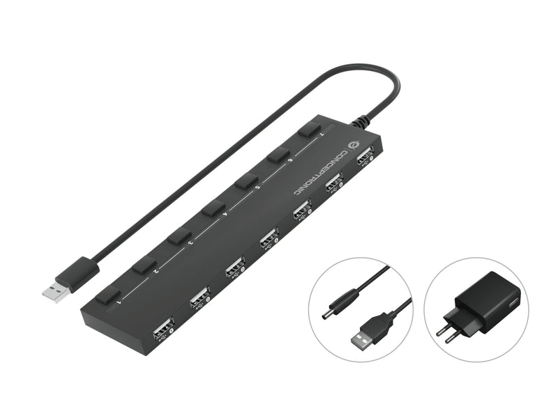 Conceptronic USB Hub 7PORT USB 2.0 + Power Adapter