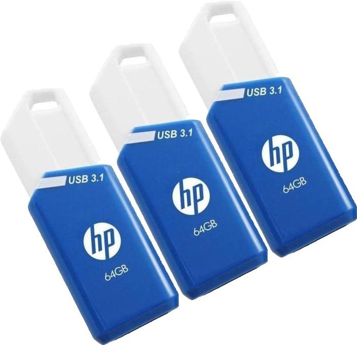 USB 3.1 HP 64GB X755W Pack 3 Blue