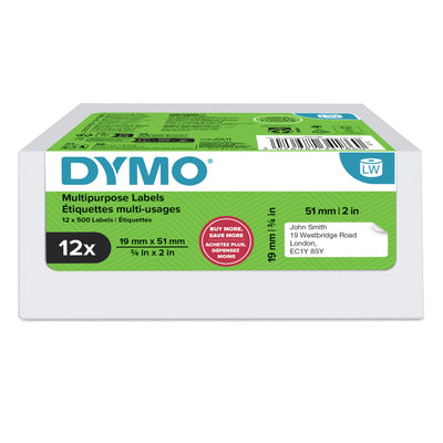 Dymo Labels Multiusos Labelwriter Genuine 19 X 51MM 12 Rolls 500 Labels Cada Uno 2234186 — image 1
