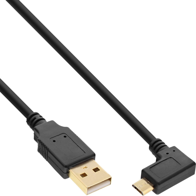 Inline Micro USB 2.0 USB Cable Type a Male a Micro-b Male Acodado Black 2M