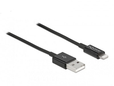 Delock Cable Datos And Charging USB Iphone™, Ipad™, Ipod™ Black 1M — image 1