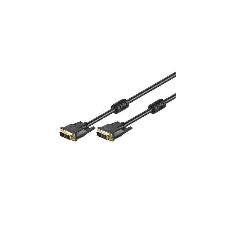 Cable DVI-d 24 + 1 Dual Link M/M 1,8M Black Gold Plated