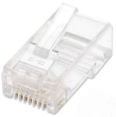 Intellinet 502399, Connectors RJ-45, Transparent CAT.5E, 100 Units U/UTP (UTP), Oro — image 1