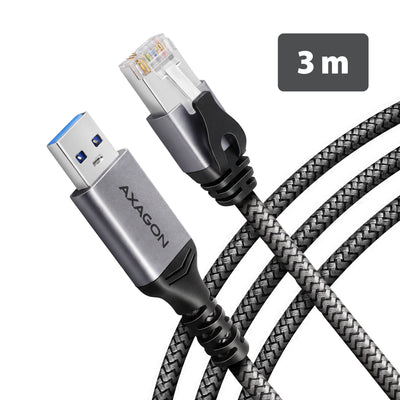 Axagon ADE-AM30 USB-A 5Gbps - Gigabit Ethernet Adapter With Integrated CAT.6 RJ-45 Network Cable (3M), Asix AX — image 1