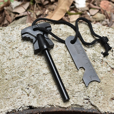 Outdoor Butterfly-shaped Point Firestone With Doctor Blade Bottle Opener Survival Tool