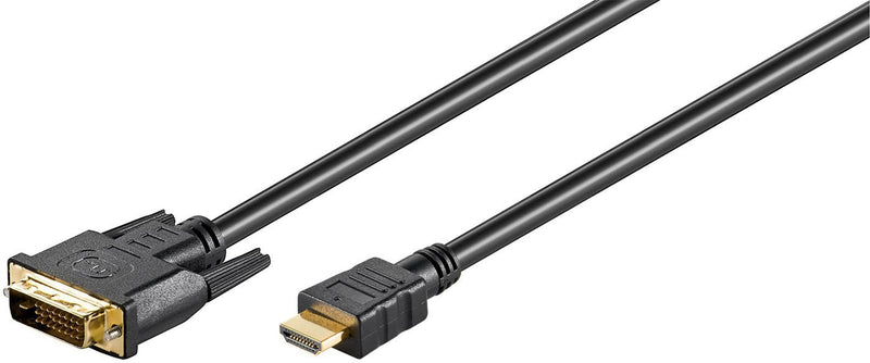 Microconnect HDM192411 Adapter Cable Vídeo 1M HDMI Type a Standard DVI-d Black