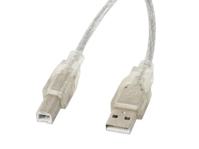 Lanberg USB Cable 2.0 Am-bm With Ferrita Transparent 5M — image 1