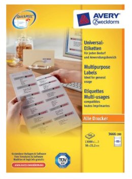 Avery Zweckform Labels 3666-200 White 38,0 X 21,2MM — image 1