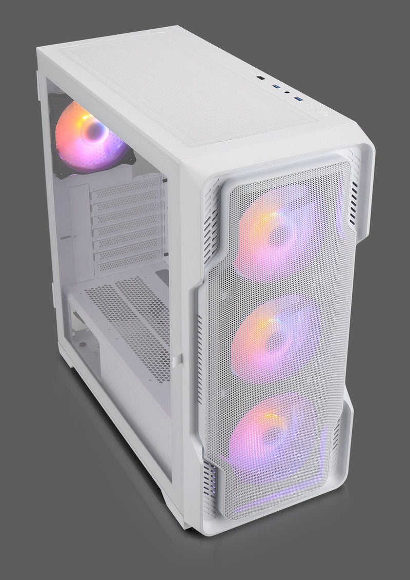 Nanoxia PC Case Go Midi DS-9 ARGB Airflow White - USB-C - Tg-mesh