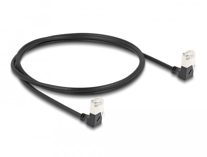 Delock Network Cable RJ45 CAT.6A S/FTP Slim 90° Unten / Unten Angular 1M