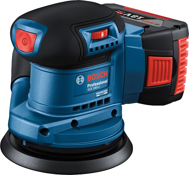 Bosch Lijadora Excéntrica a Battery Professional Gex 185-LI Professional Body Only 18 Voltios Blue/Black Witho