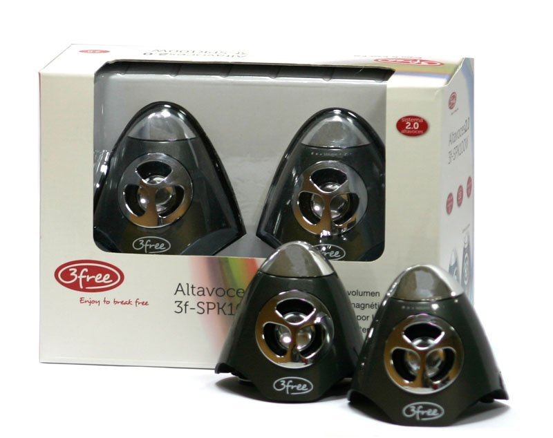 3FREE Speakers 2.0 Mini SPK100W 2W + 2W Black Power USB