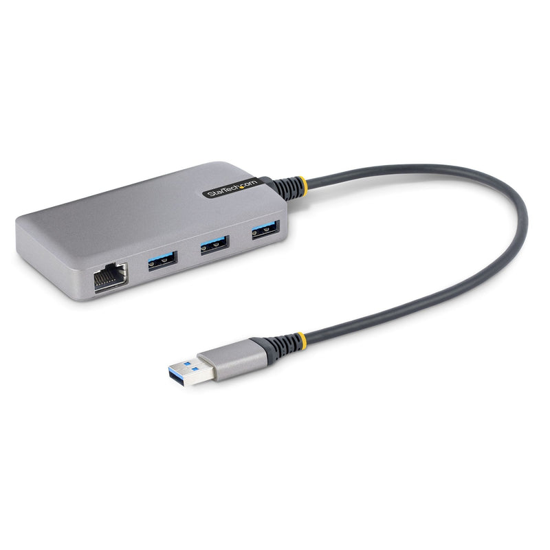 StarTech Hub USB 3 Ports USB 3.0 5Gbps Alimentado Bus Cable 30CM With Network Ethernet RJ45 1GB