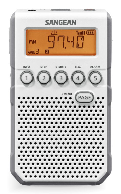 Sangean DT-800 White Radio Digital Bolsillo Am Fm With Rds Screen LCD Battery Rechargeable