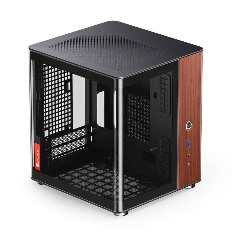 Jonsbo TK-0 PC Housing Mini-tower, Mini-itx, Tempered Glass, Wood - Black