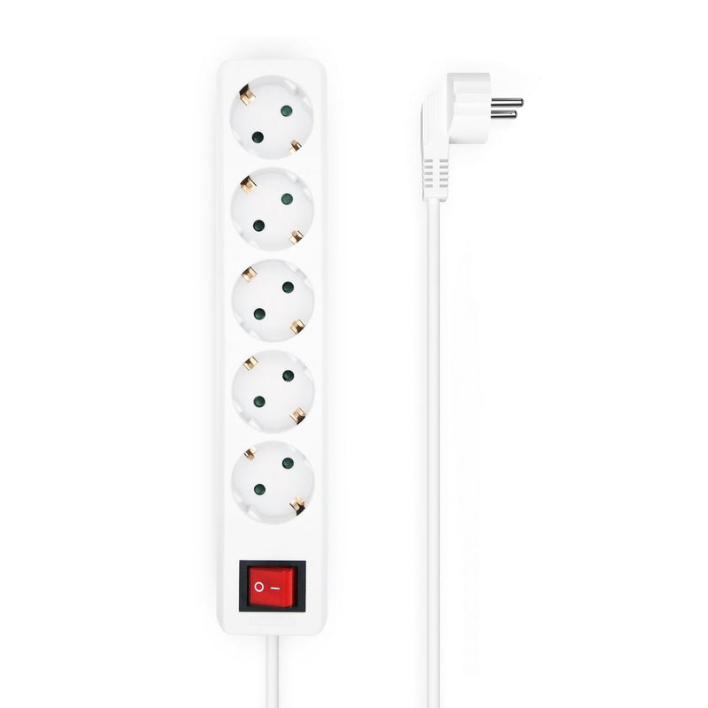 Aisens Power Strip 5 Sockets With Switch With Cable 3×1.5MM2 - 1.4M - White