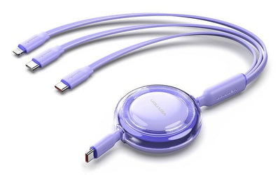 Vention USB Cable Type-c 2.0 5A Trkvbe USB Type-c Male 3x USB Type-c Male Up To 100W 480Mbps 1.1M Purple — image 1