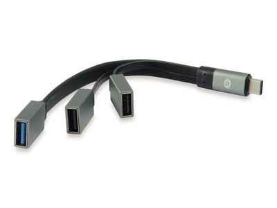 Conceptronic Hub USB-C 3 Ports 2x USB 2.0 1x USB 3.0 Grey HUBBIES01G — image 1