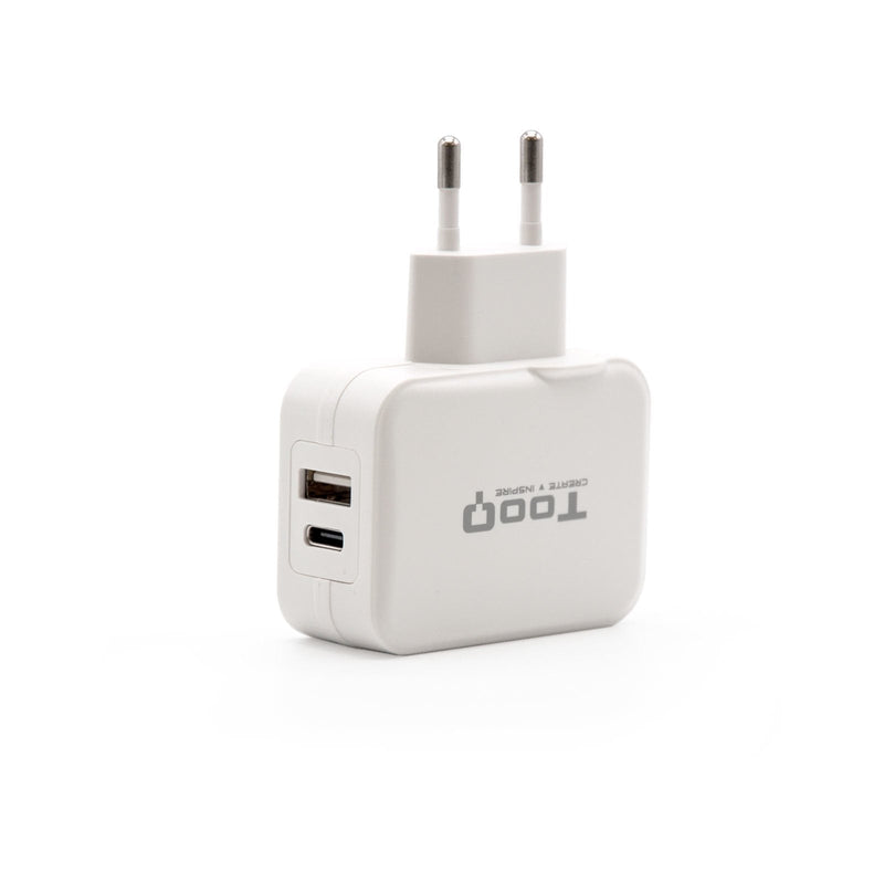 TooQ Wall Charger USB 2.0, USB-C - White