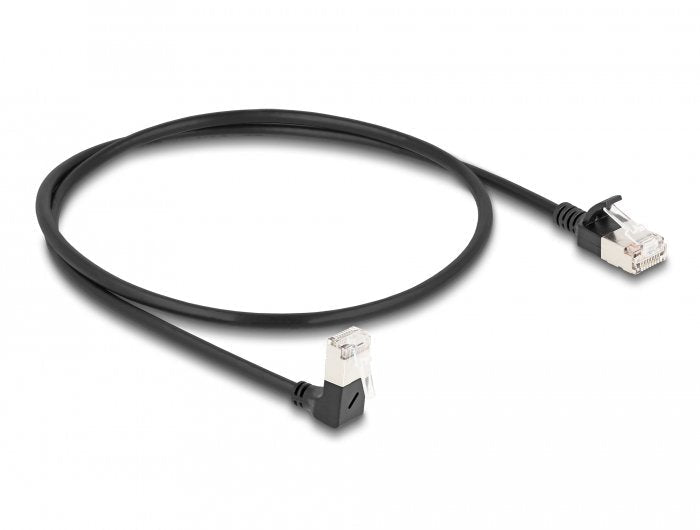 Delock Network Cable RJ45 CAT.6A S/FTP Slim 90° Unten Angular / Gerade 0,5M