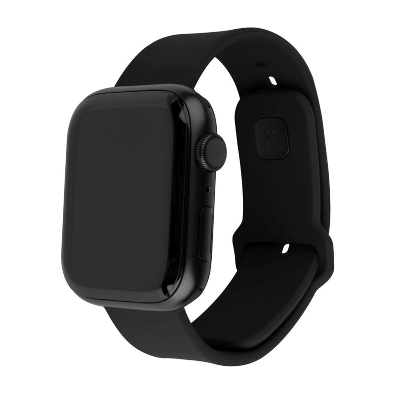 Fixed Silicone Sporty Strap Set For Apple Watch 42 44 45MM, Black