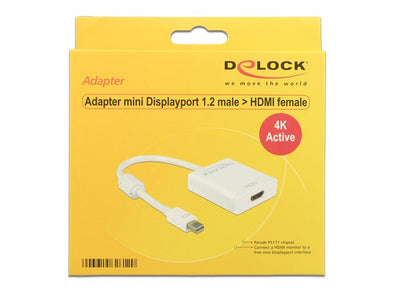 Delock Adaptorcable Mini DisplayPort 1.2 Plug HDMI Socket White 4K Active — image 1