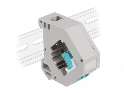 Delock Adapter Carril Din With Keystone Lc Duplex Connector Female a Lc Duplex Connector Female Aqua — image 1