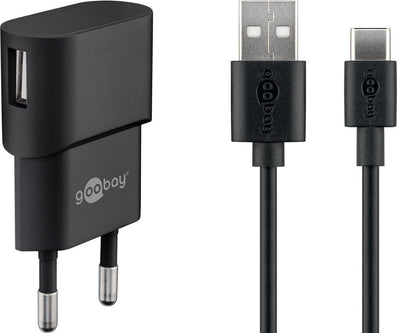 Goobay 45298 USB-C Charger Set (5W), Cable 1M, Black — image 1
