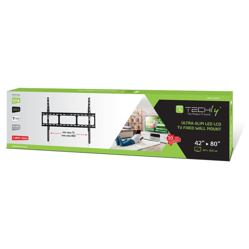 Techly Ica-plb 860 Wall Mount Screen Plana 2,03M (80) Black