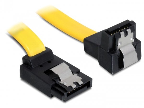 Delock Cable SATA 6GB S Oben Gewinkelt Auf Unten Gewinkelt 20CM Yellow