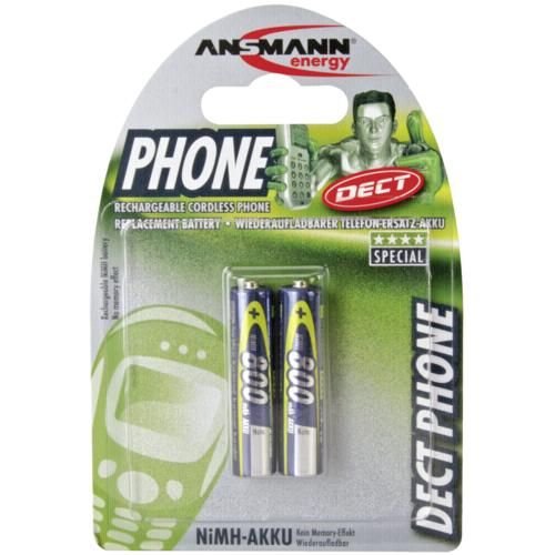 Ansmann 5035332 Battery Nimh Micro Aaa, Phone Dect, 800MAH, Paquete 2