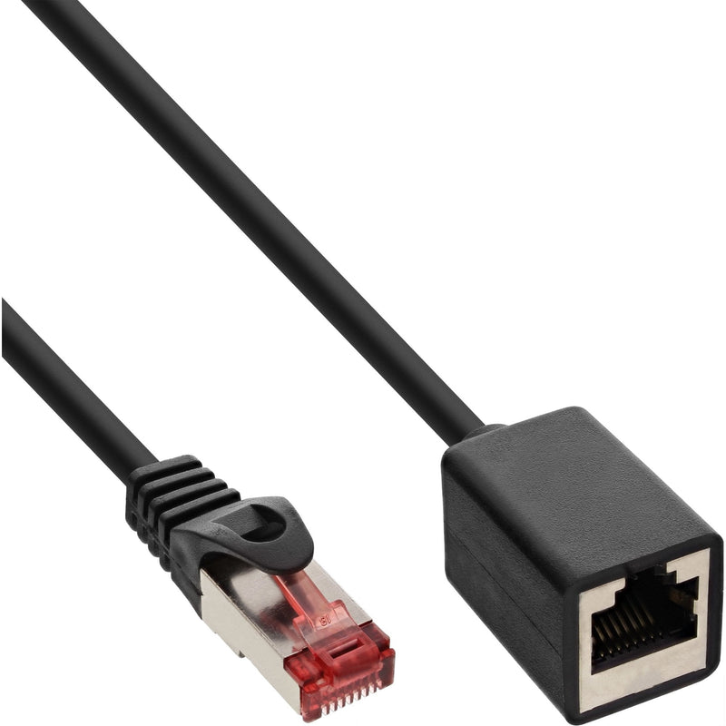 Inline Extensión Network Cable S/FTP Pimf CAT.6 250MHZ Cobre Libre Halógenos Black 1M